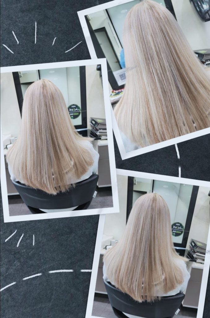 Montage photo blond polaire avec patine