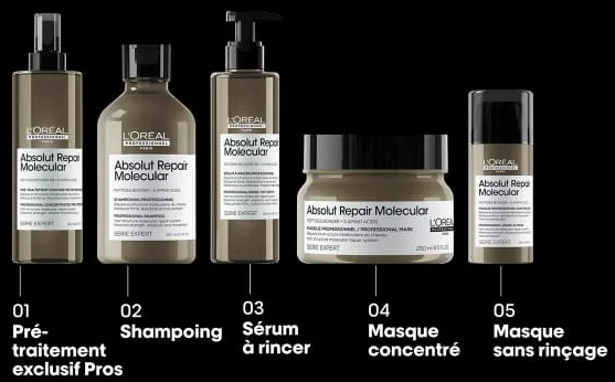 gamme de produits Abslout repair molecular de chez l'Oréal professionnel Pairs