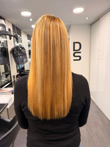 balayage blond méches 2 tons couleur dorée